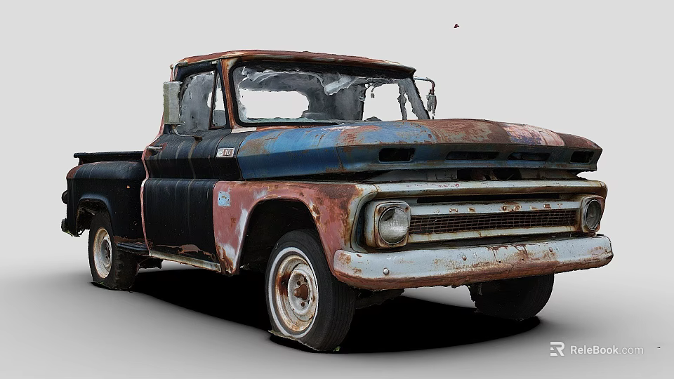 Rusty Vintage Classic Truck With Weathered Exterior And Worn Details 3d model 