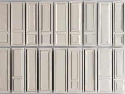 Modern Wall Panel Interior Design With Decorative Details And Classic White Finish 3d model