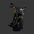 Yellow Classic Cruiser Motorcycle With Black Seat Handlebar And Star Emblem