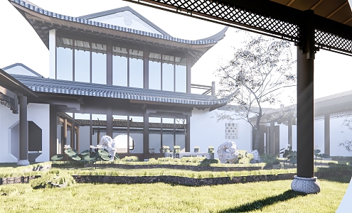 Chinese Quadrangle House Homestay 3d model