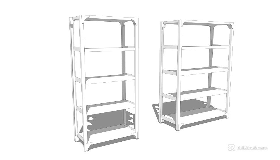 White Storage Shelving Units With Multiple Shelves For Home Organization 3d model