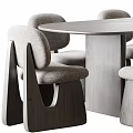 Modern Solid Wood Dining Table And Soft Upholstered Chair Combination For Stylish Home Dining Room