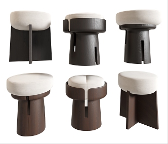 Silent Wind Stool Sofa Stool Low Stool Shoe Changing Stool 3d model