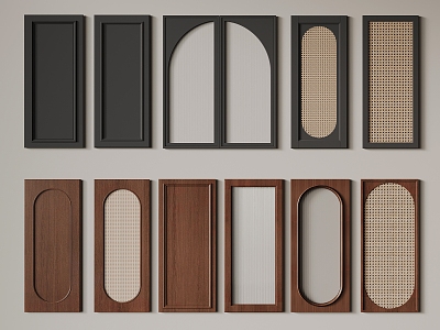 Middle-style cabinet door 3d model