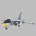 Gray Fighter Jet 3D Model With Golden Nose Cockpit And US Air Force Insignia