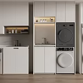 Modern washing machine cabinet 3d model