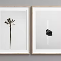 Decorative Frames With Black And White Palm Tree Art And Minimalist Wall Design