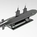 Submarine Model Ornament Decorative Set With Black Base Stand For Home