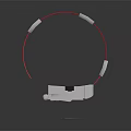 Fictional Cosplay Accessory Bracelet With Red White Strap And Decorative Card Device