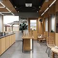 Tongxi Dessert Shop Wooden Signboard Exterior With Display Cases Green Plants And Outdoor Seating