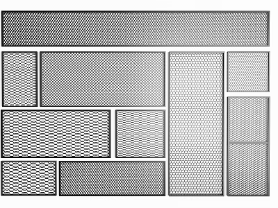 Different Mesh Pattern Metal Railings Designs 3d model