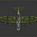Green Aerospace Vehicle Model With Propellers Checkerboard Pattern And Blue Cockpit