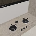 Modern Kitchen Cabinets With Samsung Gas Stoves And Light Colored Countertop