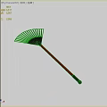 Garden Rake Hardware Tool with Black Tines Red Handle and Green Grip