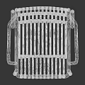 Black Modern Dining Chair With Armrests And Slatted Back Seat Design