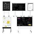Musical Art Supplies Display On Whiteboards With Charts Sketches And Diagrams