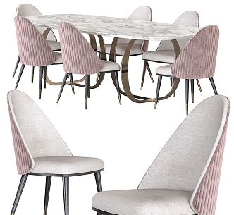 Modern Dining Table and Chair Combination Modern Dining Table and Chair Dining Table Chair Chandelier Restaurant Simple Home Furniture 3d model