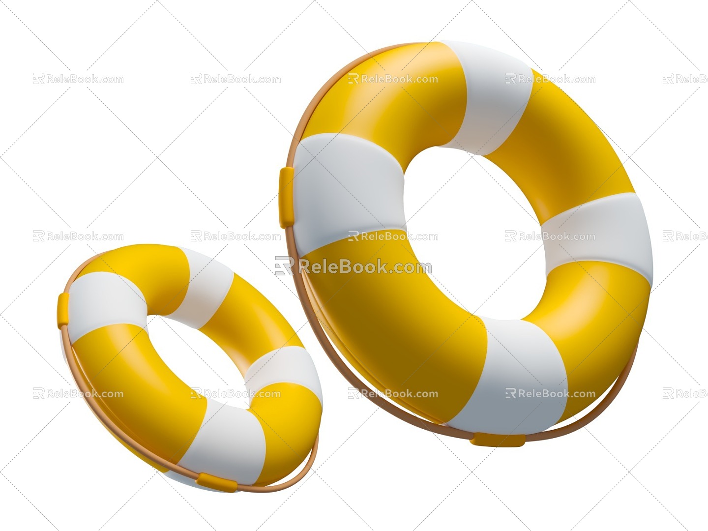 Cartoon Style Medal Swimming Circle Summer Seaside Vacation Theme Cartoon Swimming Circle 3d model