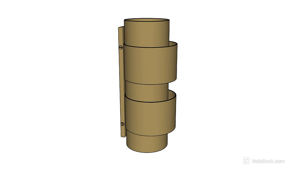 Minimalist Modern Wall Lamp With Stacked Cylindrical Design And Warm Beige Finish 3d model 