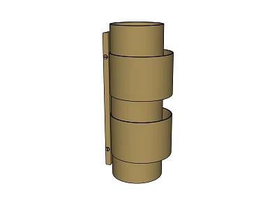 Minimalist Modern Wall Lamp With Stacked Cylindrical Design And Warm Beige Finish 3d model