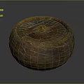Handcrafted Round Brown Storage Jar With Textured Surface And Lid For Home Organizing
