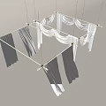 Elegant White Pleated Curtains Hanging on Black Frame Modern Minimalist Design
