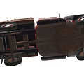 Vintage Red Classic Truck With Wooden Flatbed And Retro Design