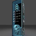 Modern Commercial Street Column Featuring Directional Arrows Clothing Indicators And Geometric Patterns 3d model