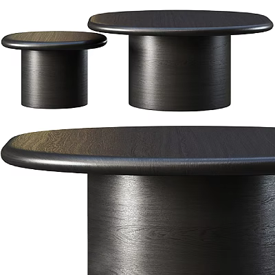 Modern Living Room Sofa And Coffee Table Set With Dark Wooden Stylish Design 3d model