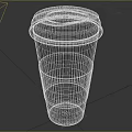 Disposable White Paper Coffee Cup With Black Lid And Brown Sleeve