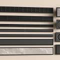 Modern Bathroom Accessories With Black Drain Covers And Marble Strip Designs