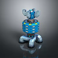 Blue Mechanical Robot 3D Model With Multi Layer Structure And Mechanical Legs 3d model