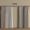 Poliform Beige Light Gray Curtains Mounted On Rod Against Beige Wall And Wooden Floor