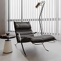 Modern Living and Dining Room Interior With Dark Wood Walls White Chairs And Gray Sofa