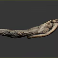 Detailed Brown Lizard Specimen On Black Background With Reflection