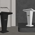 Modern Black And White Podiums By Poliform With Mdfmel On Gray Stage
