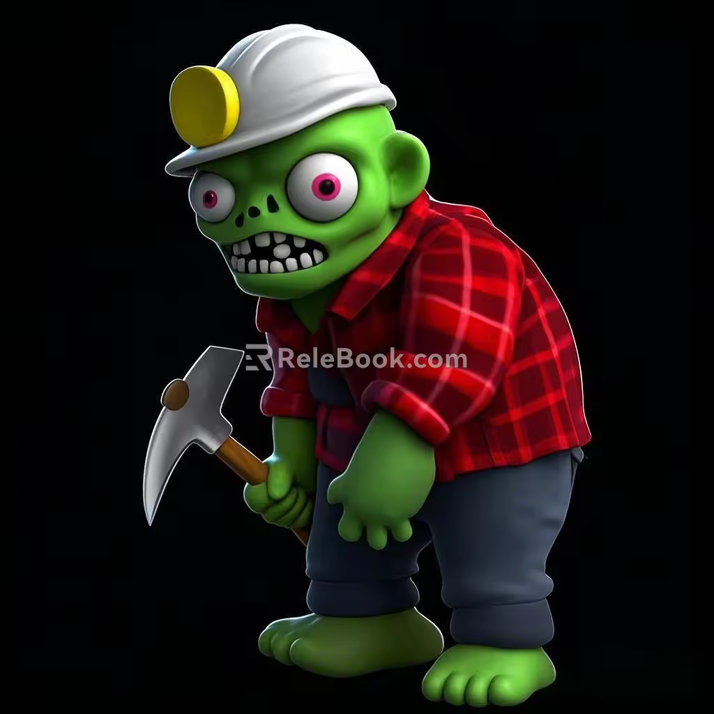 Zombie Miner Zombie Plants vs. Zombie 3d model