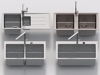 Sink stainless steel sink 3d model