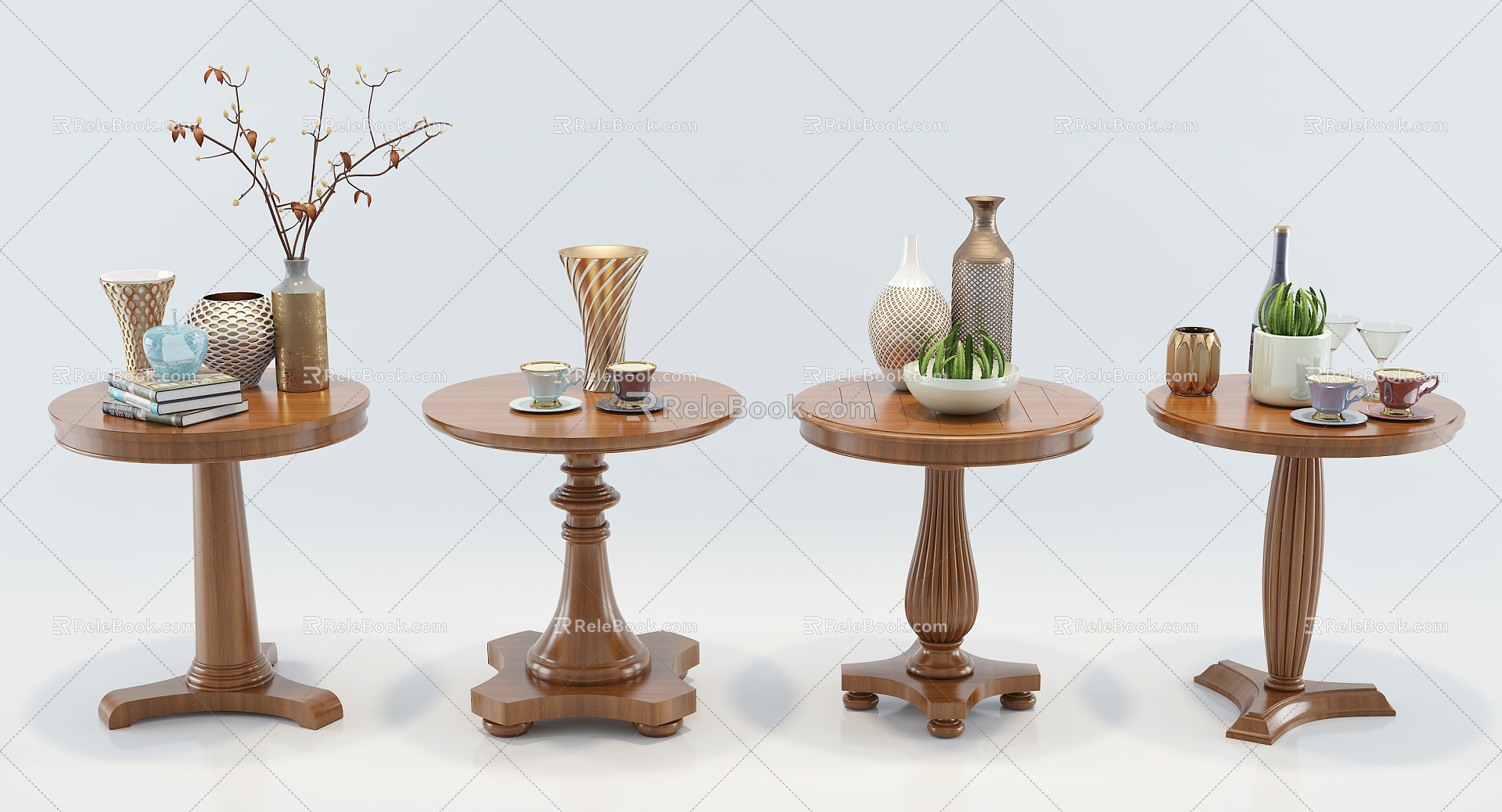 American Style Round Table Fashion Simple Metal Glass Coffee Table Side Table Decorations Ornaments Combination model