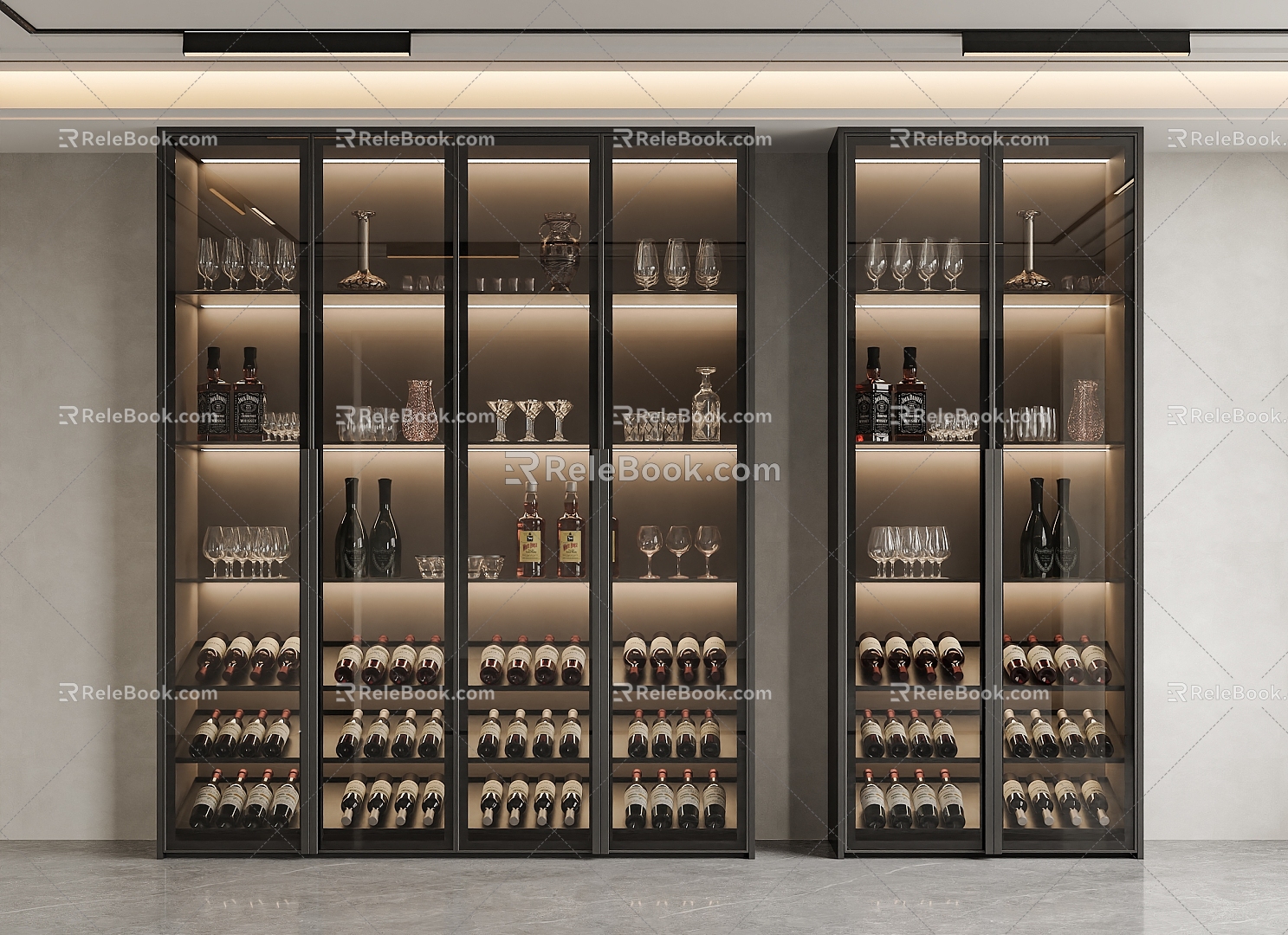 Glass Wine Cabinet Wine Cabinet Wine Wine Glass Wine Cabinet Ornaments Wine Display Cabinet Wine Cellar Wine Rack 3d model