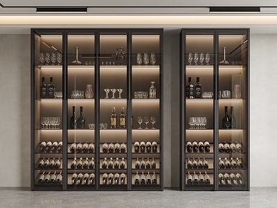 Glass Wine Cabinet Wine Cabinet Wine Glass Wine Cabinet Ornaments Wine Display Cabinet Wine Cellar Wine Rack 3d model