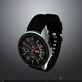 Modern Sport Watch Featuring Black Strap Silver Bezel Black Dial and Red Hands