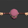 Cartoon Game Movie Character In Pink Outfit With Goggles Yellow Belt Brown Sleeves And White Boots