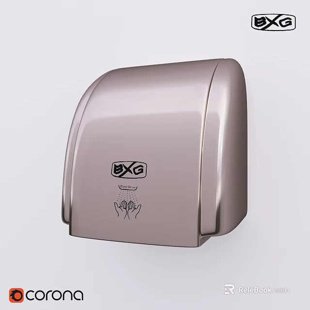 GXG Modern Metallic Wall Mounted Hand Dryer For Daily Use Appliance Design 3d model 