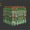 European Style Red And Beige Building With Red Roof Ornate Windows And Decorative Details