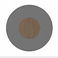 Round Design Wall Lamp with Black Frame and Wooden Panel on Light Gray Wall 3d model