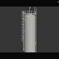 Two White Transparent Cylindrical Containers With Metal Connecting Tube And Base As Laboratory Apparatus
