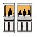 Traditional Buddhist Shrine Cabinet With Buddha Statues Drawers And Cabinet Doors