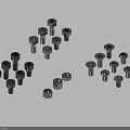 Assorted Hardware Fasteners With Various Sizes And Types Of Bolts Nuts On White Background