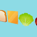 Fresh Sandwich Ingredients Including Meat Bread Cheese Lettuce And Tomato